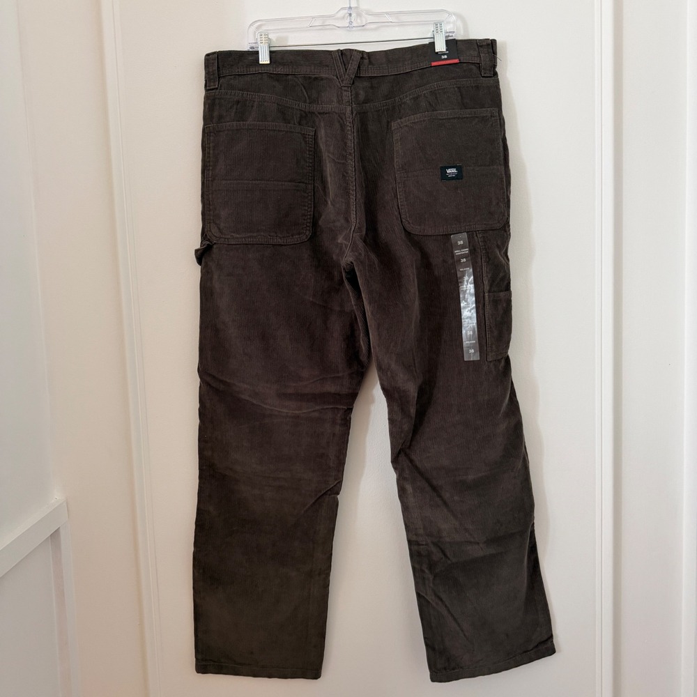 Vans Pants Mens 38 Brown Drill Chore Carpenter Relaxed Fit Corduroy Workwear